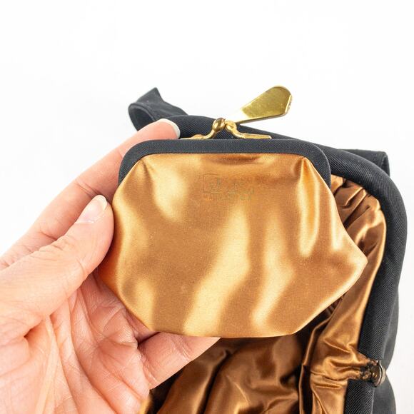 J. R. Julius Resnick Vintage Black Purse Bag Satin Coin Purse Womens One Size - Picture 13 of 16